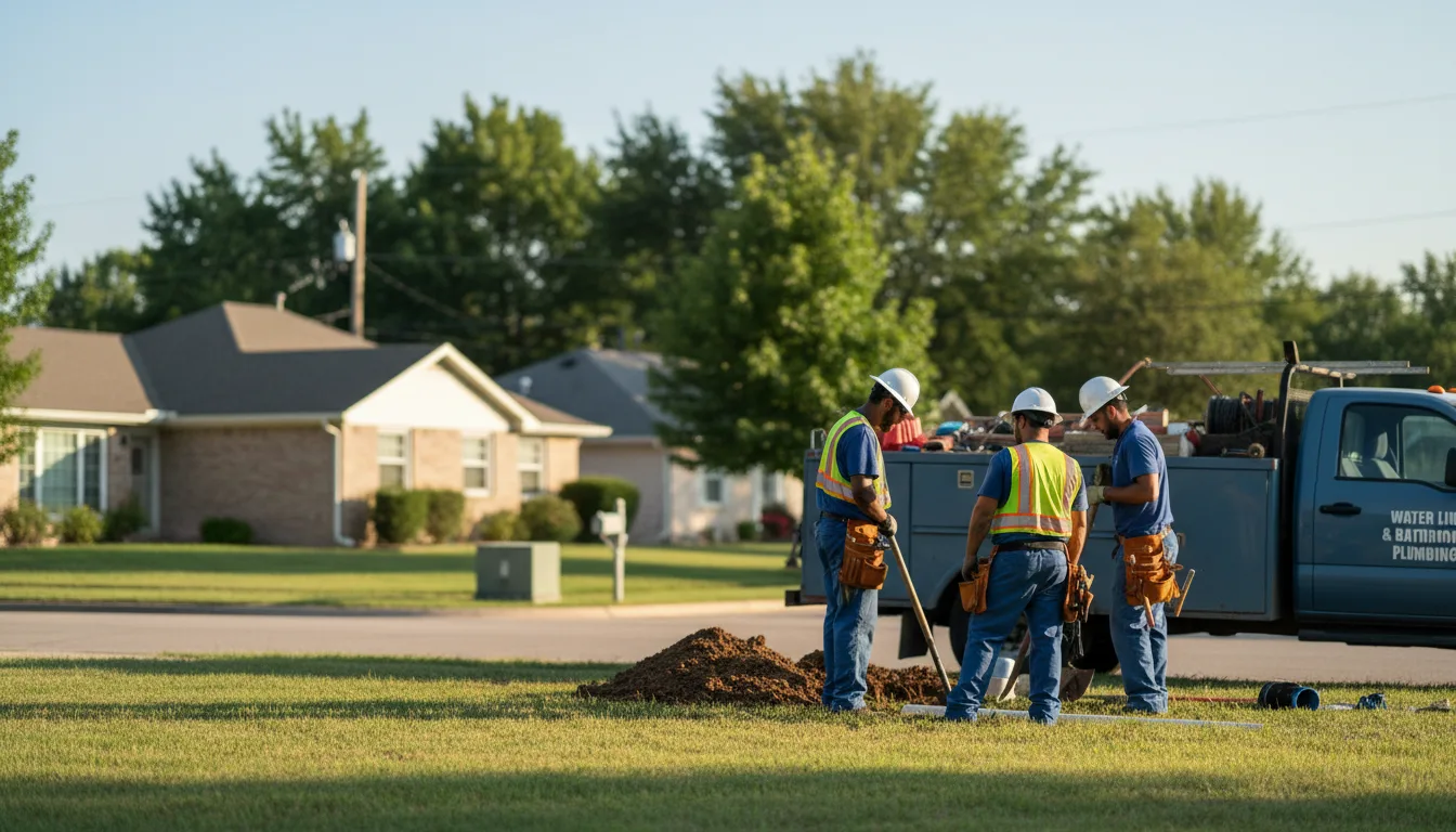 Residential water line and bathroom plumbing service in Howard, OH